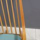 Mid century wooden rocking chair with blue upholstery  1960s