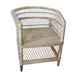 Natural rattan armchair braided