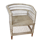 Natural rattan armchair braided