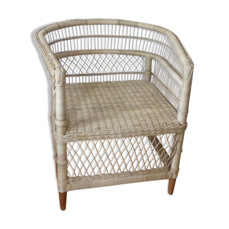 Natural rattan armchair braided