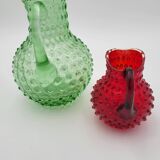 Pair of diamond point decanters