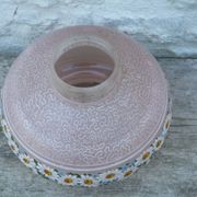 Art Deco vase in frosted glass with daisy frieze pattern