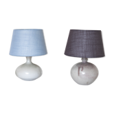 Pair of grey ceramic lamps