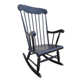 Fauteuil à bascule rocking chair vintage 1950 noir