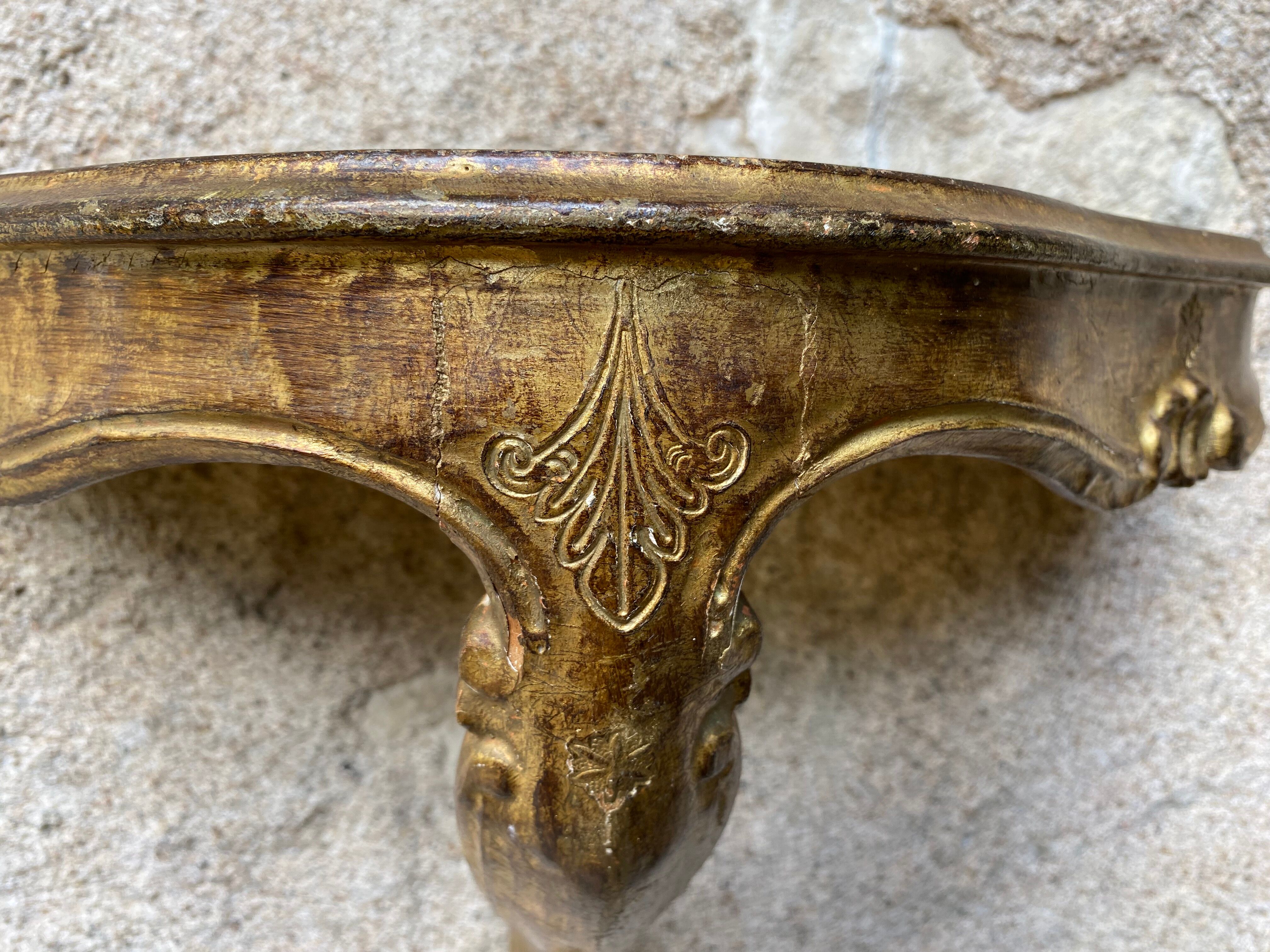 Golden Venetian wall lamp console