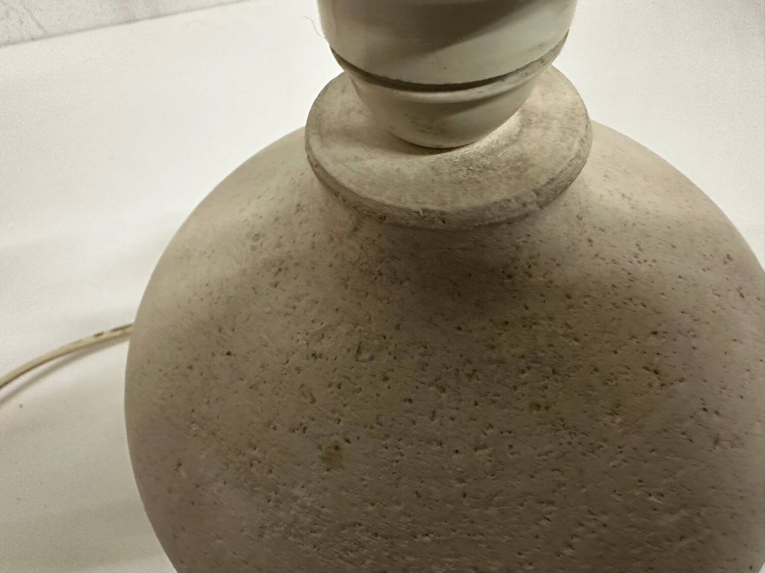 Vintage round plaster lamp base h 20 cm