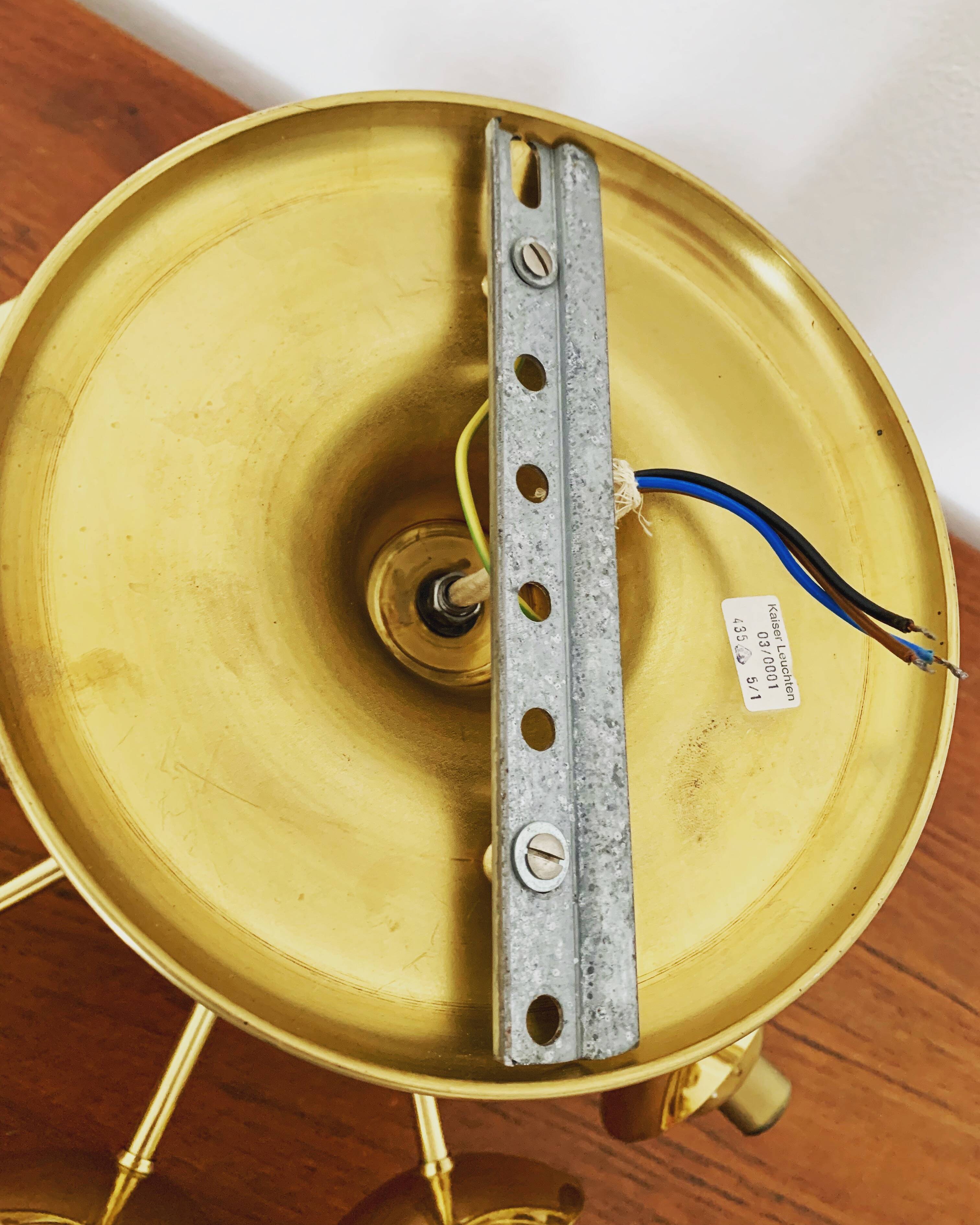 Lampe de plafond Sputnik en laiton par Kaiser Leuchten