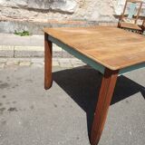 Table and chairs art deco wood and pastel