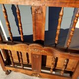 Pair of Provencal wooden bed year 40 from Dervieux