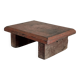 Small auxiliary stool in upcycled teak with red chrome (3274)