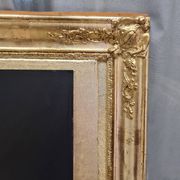 Golden trumeau mirror with restaurant slate, 19th century