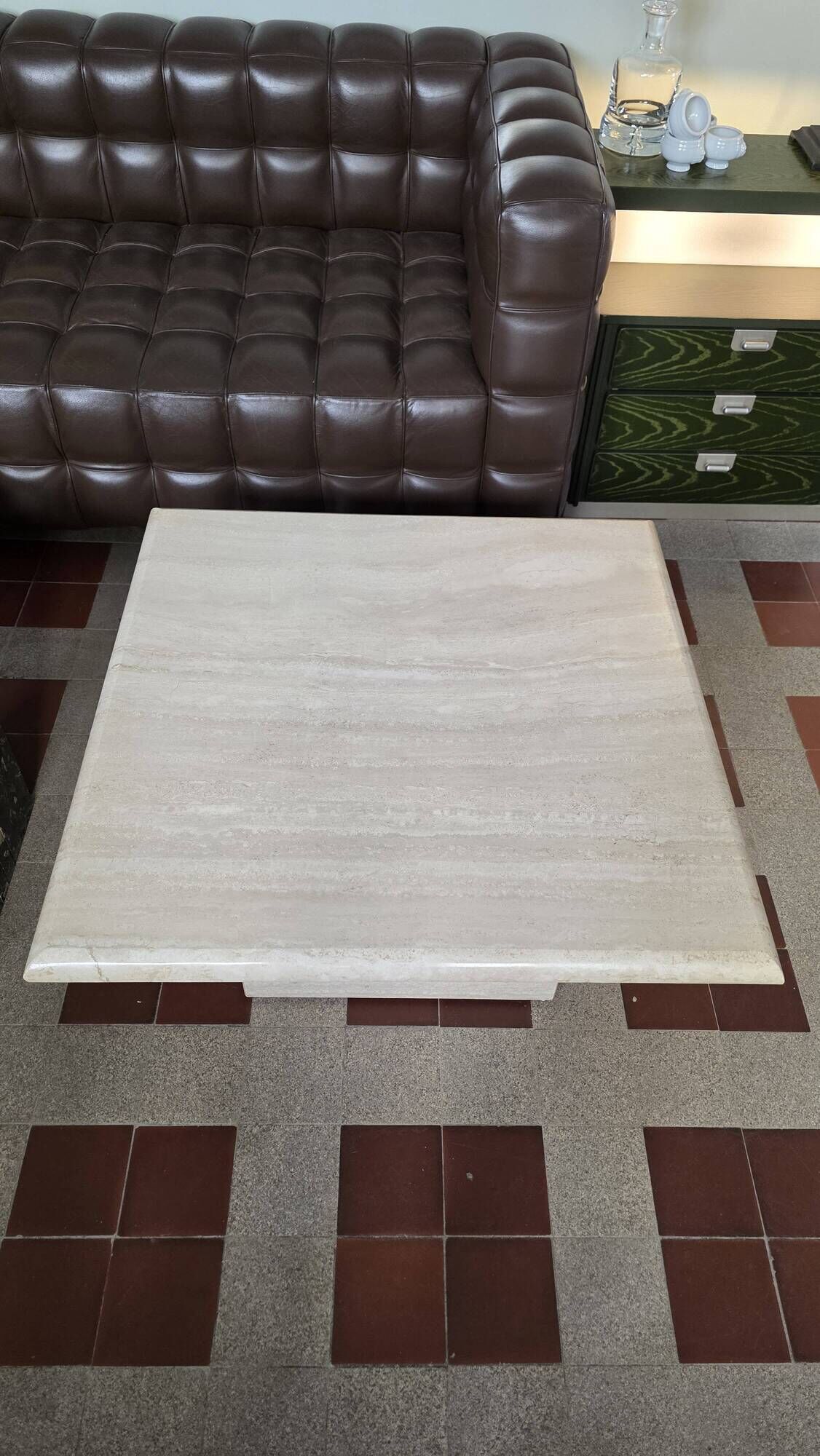 Roche Bobois table basse travertine
