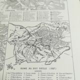 Old map of ancient Rome from 1928