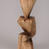 Solid wood sculptural side table, original contemporary design, logniture