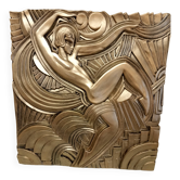 Large Art Deco bas-relief dancer "Folies bergère" after Maurice Picaud
