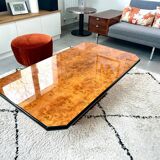 Roche Bobois elm burl coffee table, 1980