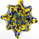 Vase Josef Hospodka Chřibská Macchia Blue Yellow Bohemian Glass 60s