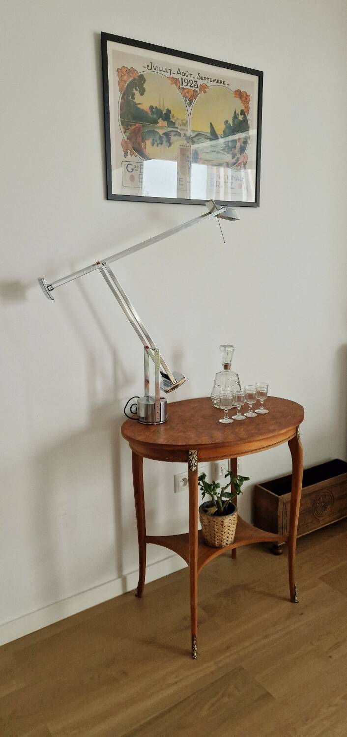 Mid-20th century marquetry pedestal table