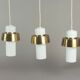 Opale &laiton suspension lampe midcentury par doria, années 1960