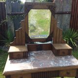 Rococo vintage hairdresser in oak marble top