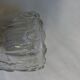 Molded glass egg cup with pigeon bird