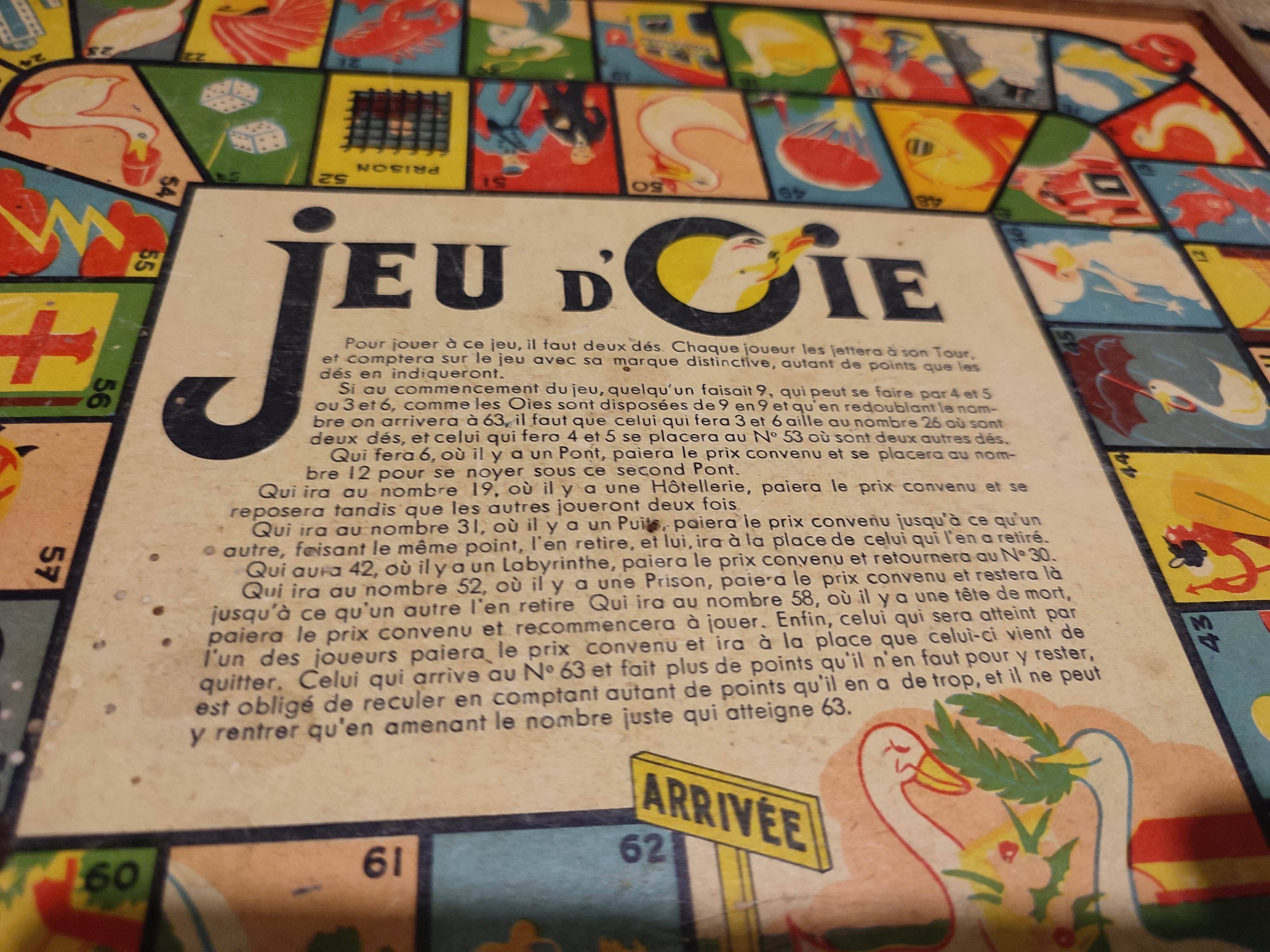 Antique Wooden Multi-Game Box - Ludo - Game of the Goose - Checkers