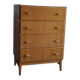 Commode scandinave marron en contreplaqué, 4 tiroirs, style Mid-Century (1960s)