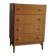 Commode scandinave marron en contreplaqué, 4 tiroirs, style Mid-Century (1960s)