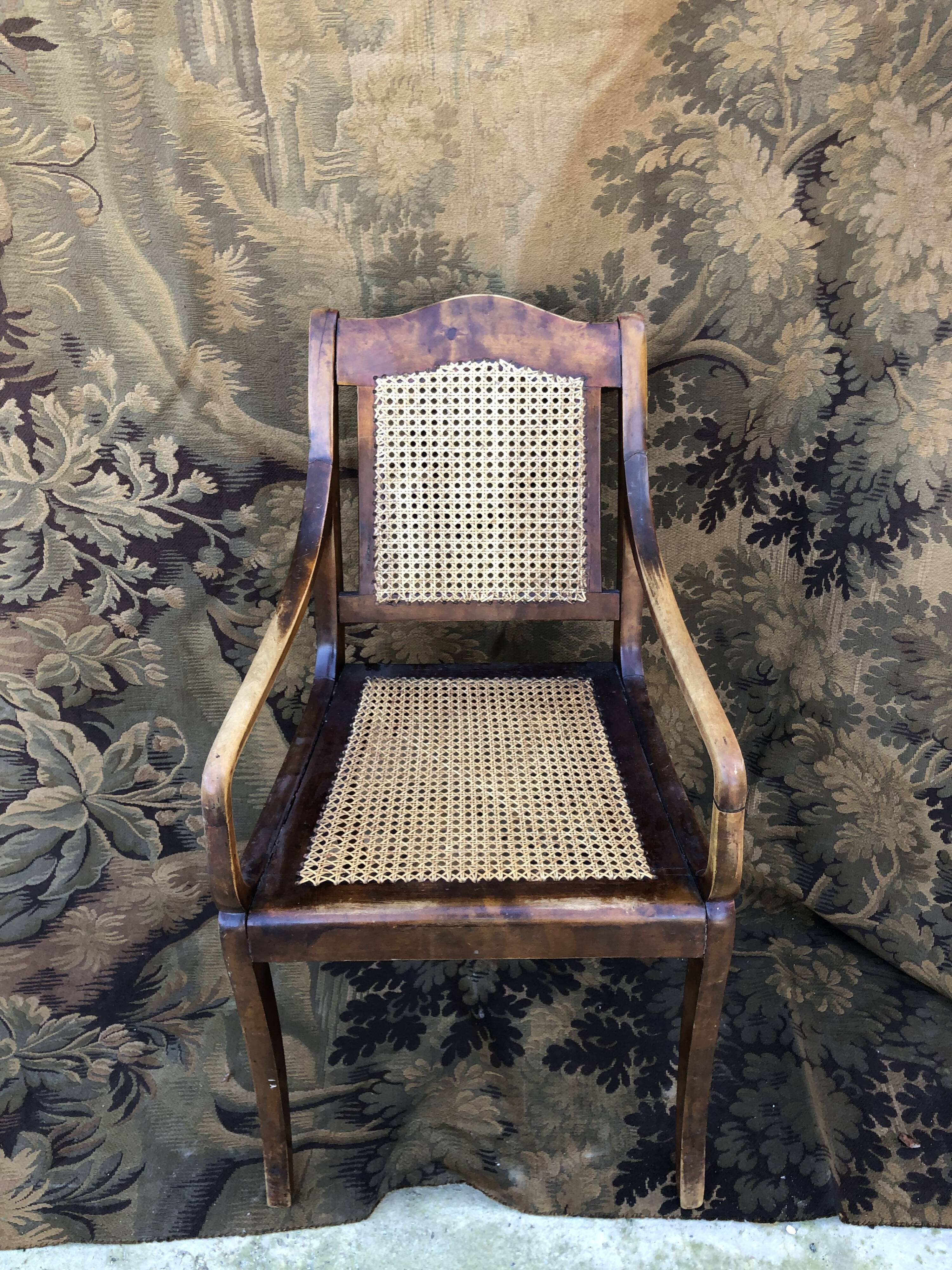 Fauteuil canné XIXe