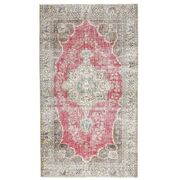 Vintage Turkish Oushak Handmade Wool Cotton Red Area Rug  111x199