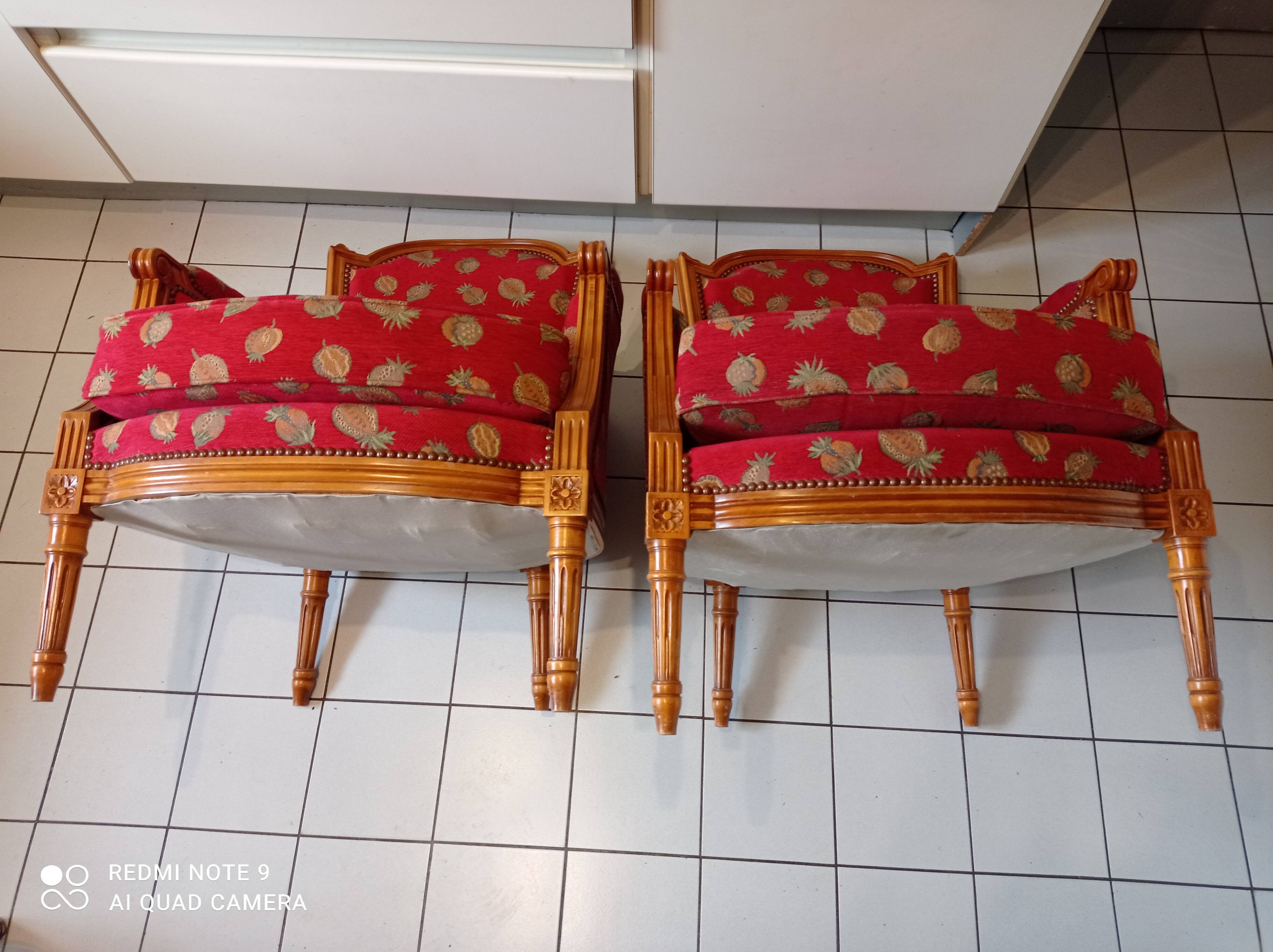 pair of shepherdess armchairs