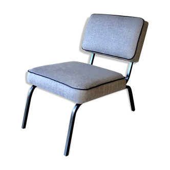 Vintage armchair from the 70s with angora fabric