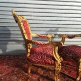 pair of gilded wooden ceremonial chairs