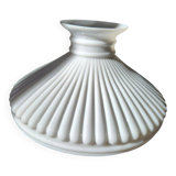 1930s Lamp Shade Art Deco White Opaline Ribbed Glass Lamp Shade Office