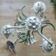 Lustre vintage tôle peinte à fleurs