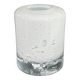Bougeoir en verre moulé bullé blanc