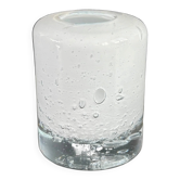 Moulded glass bubble white candlestick