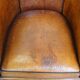Fauteuil club vintage en cuir de mouton