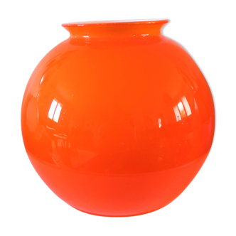 Globe en opaline orange design années 70