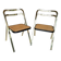 2 ribbed folding chairs CIDUE in gold chrome