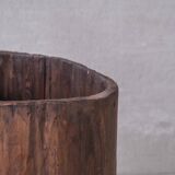 Large French Natural Wooden Trunk Planter