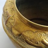 Large brass pot cover 29cm x 21cm vintage