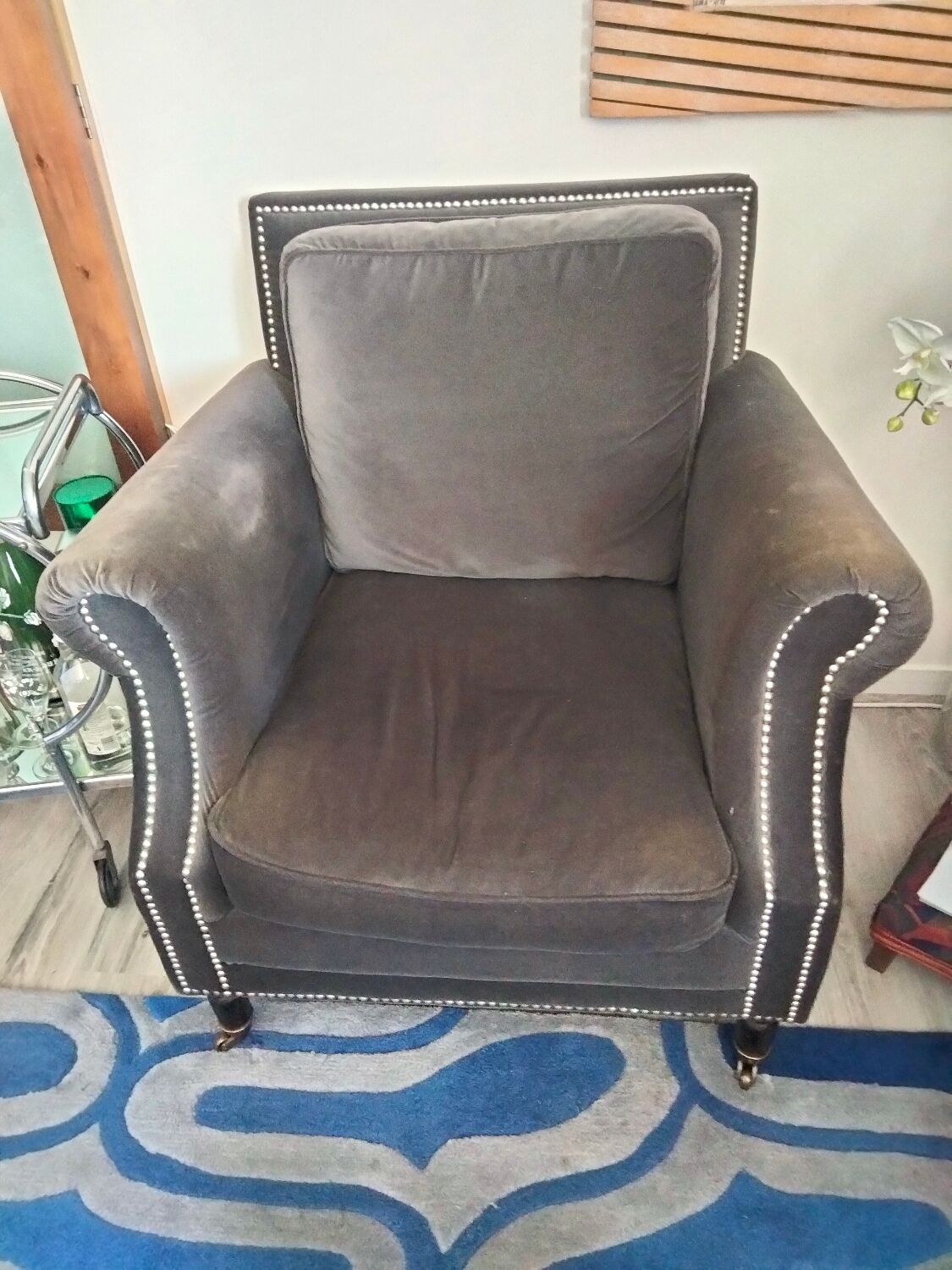 Velvet armchair
