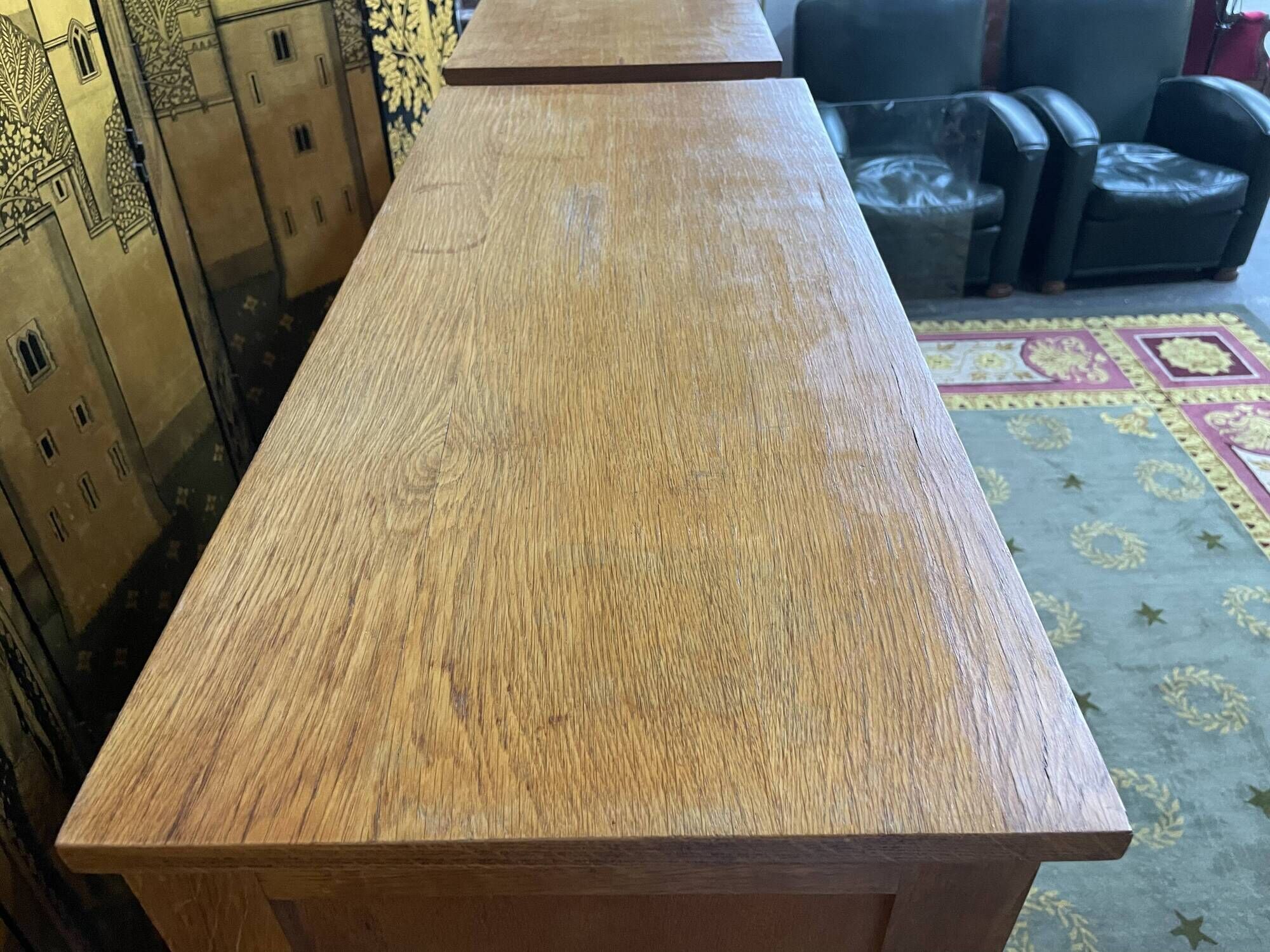 Pair of notary curtain binder furniture in oak 1950