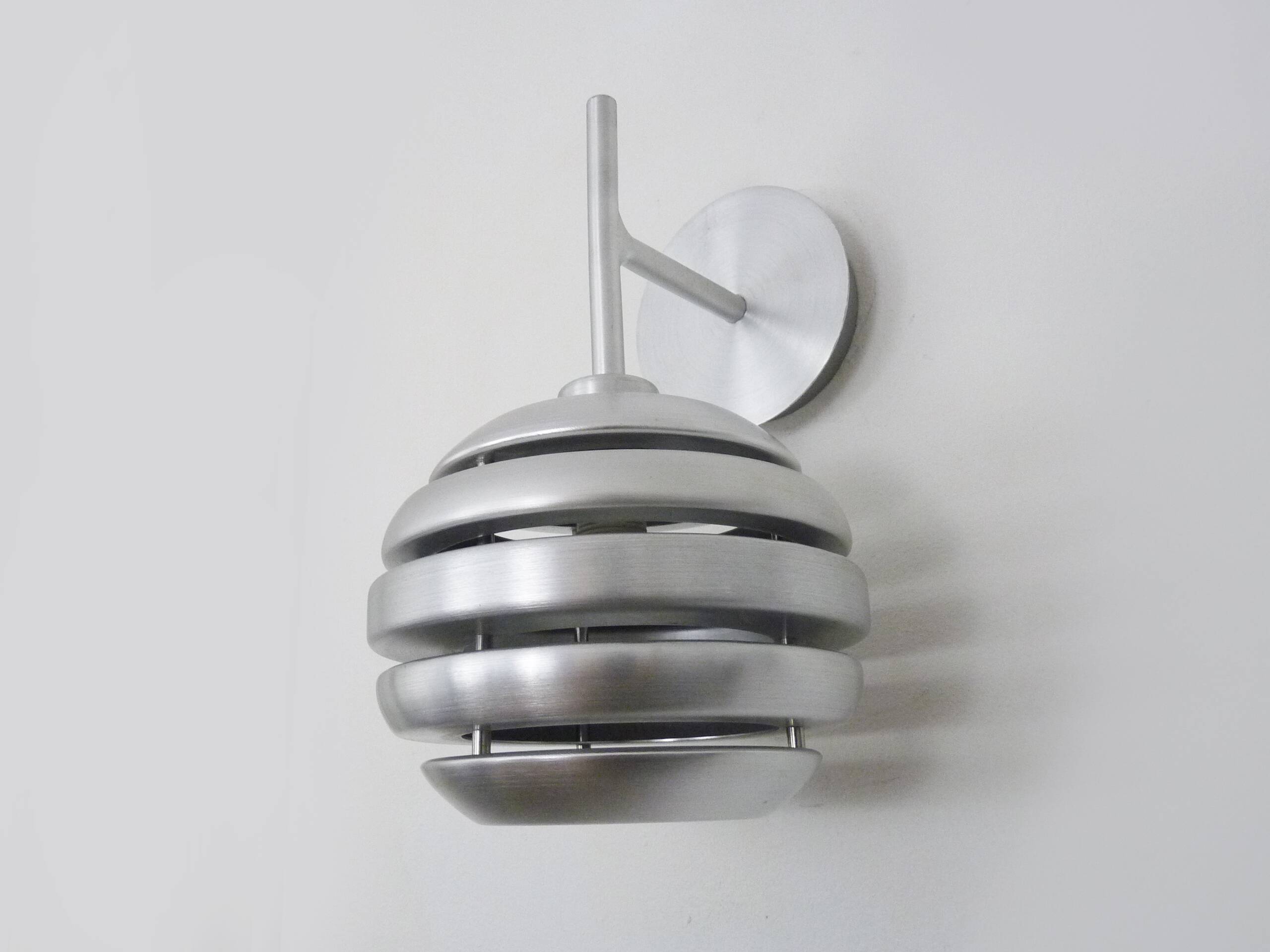 Pair of brushed aluminum Mercury wall lights by Eglo 90s