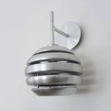 Pair of brushed aluminum Mercury wall lights by Eglo 90s