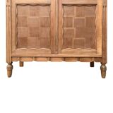 Parisian glass-fronted Art Deco wardrobe in solid raw walnut.
