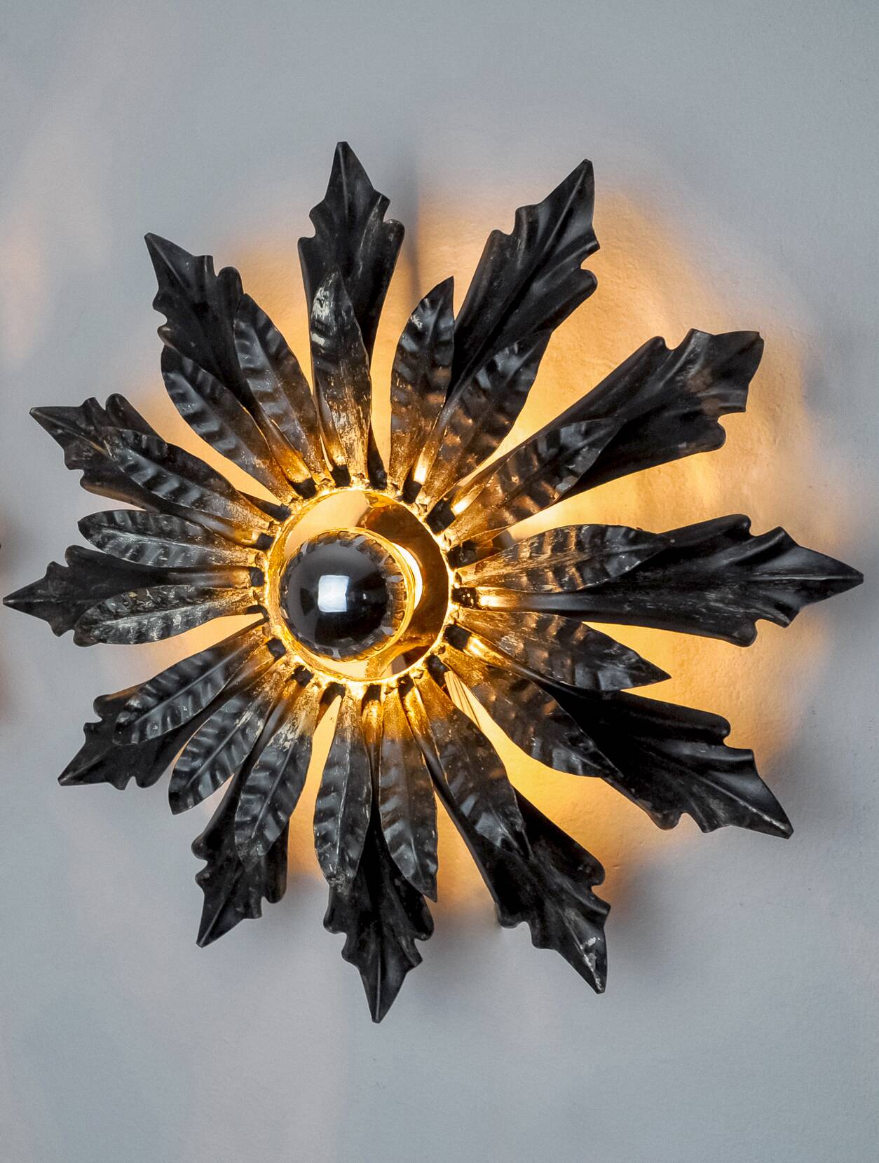 Sun and floral appliques by Ferro Arte, Spain, 1970