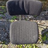 Pair Old Metal Chair Chromé - Vintage 70s Black Fabric