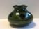 Old Bulb Pot Vase or Brasero Candle Holder Green Enameled Terracotta Pottery